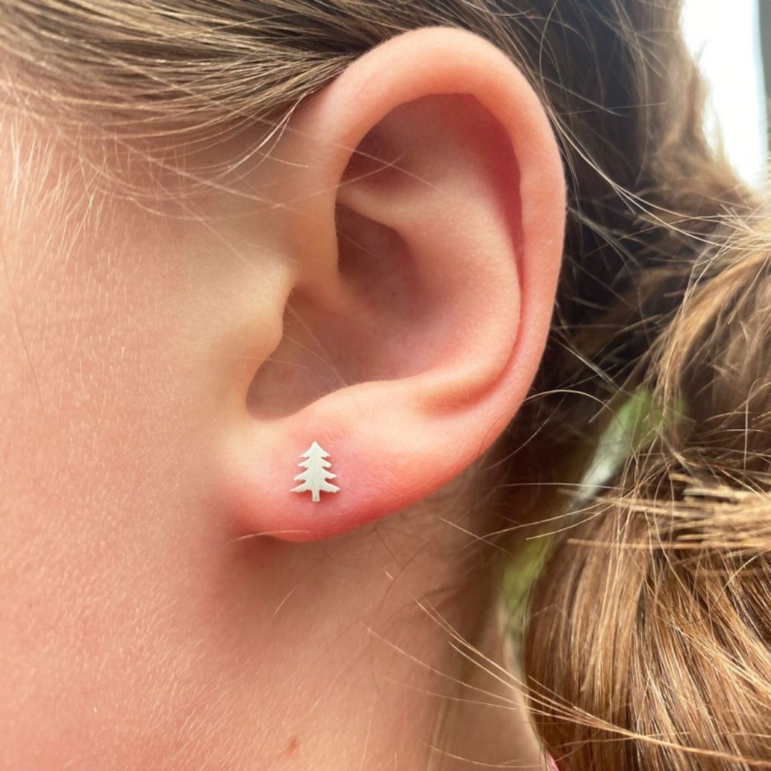 Dainty Pine Tree Earrings - ASPENS JEWELERS