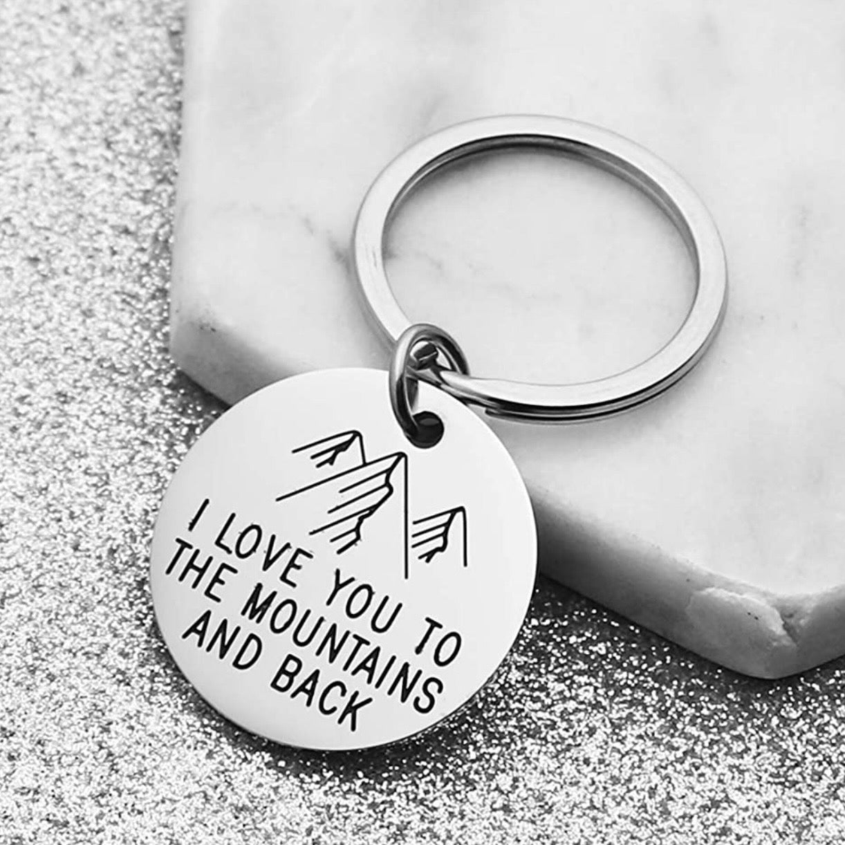 Love You To The Mountain Keychain - ASPENS JEWELERS